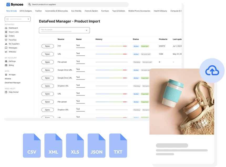 product datafeed file syncee